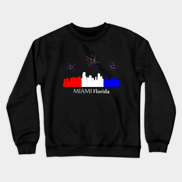 Miami: A Star-Spangled Spectacle Crewneck Sweatshirt by Phygital Fusion